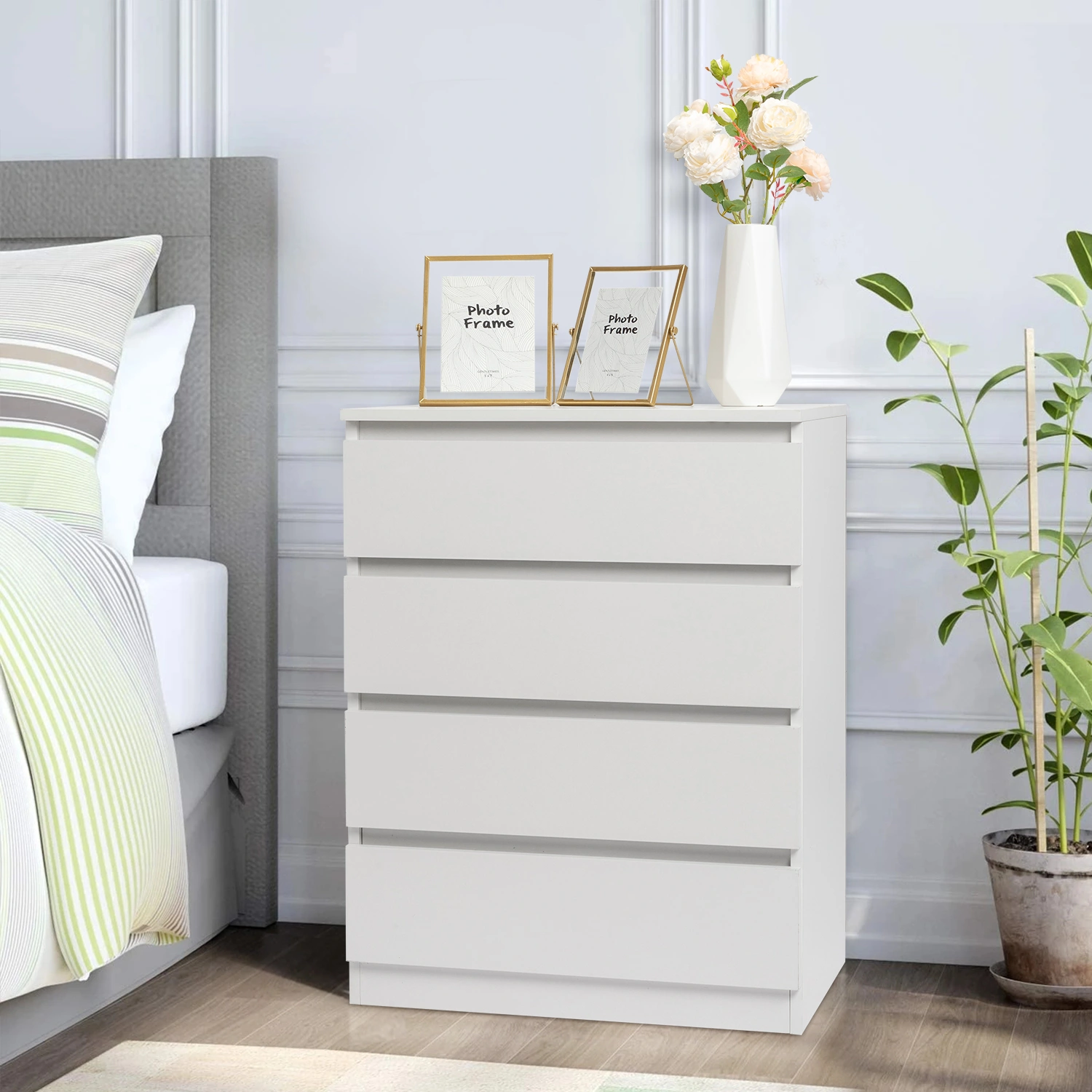 Wood Simple 4-Drawer Dresser White view 2