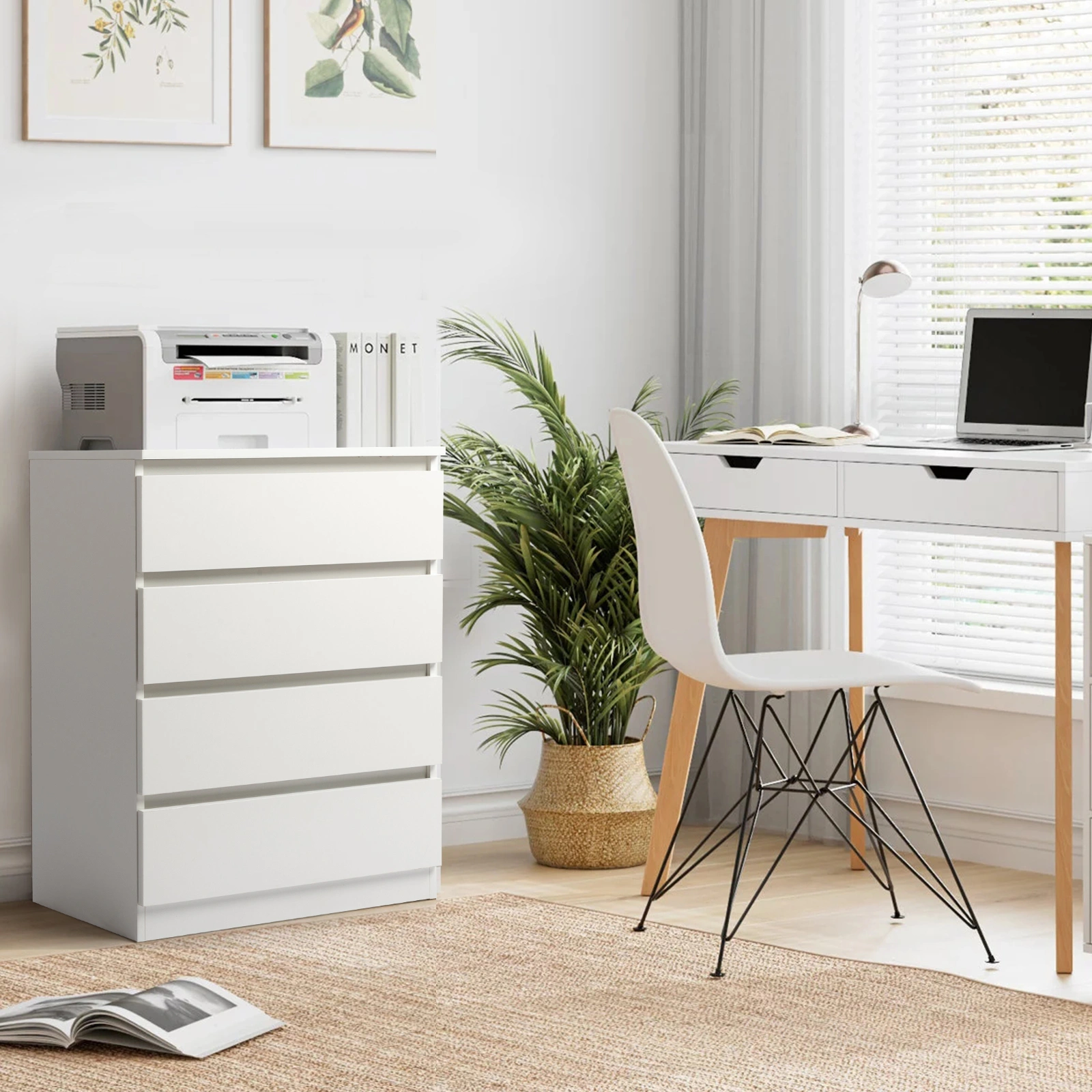 Wood Simple 4-Drawer Dresser White view 3