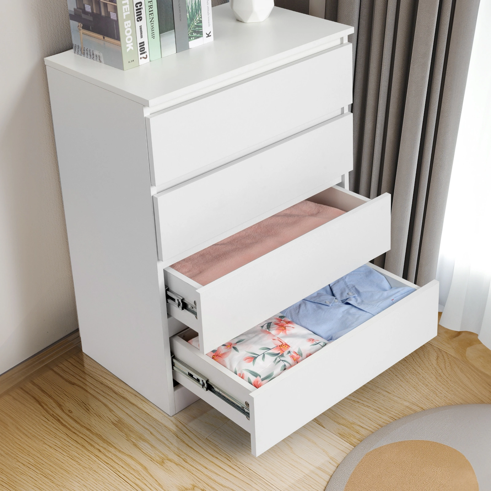 Wood Simple 4-Drawer Dresser White view 5