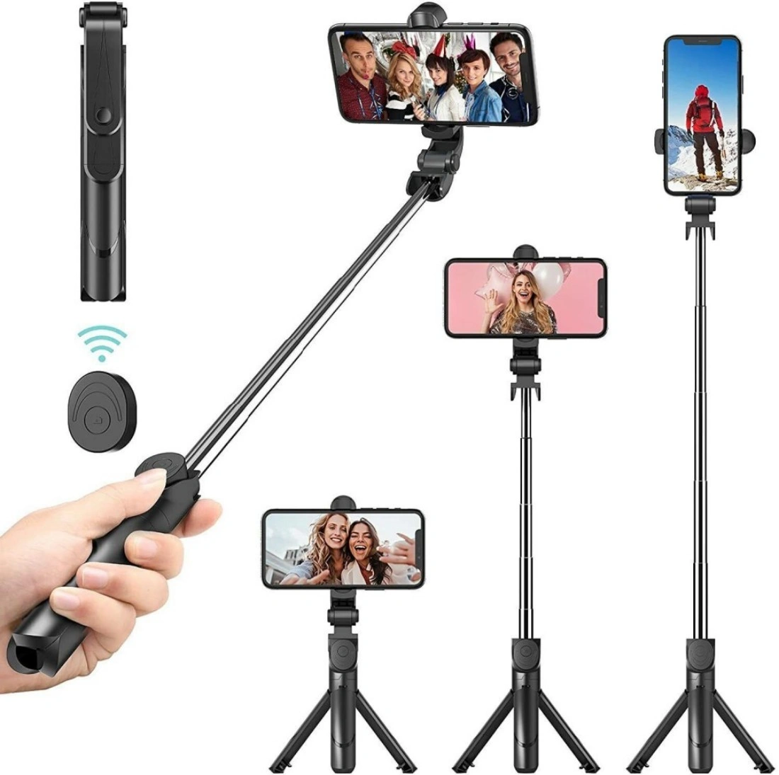 BLUETOOTH SELFIE TRIPOD TELESCOPIC MONOPOD WITH REMOTE - EXTENDABLE PHONE HOLDER STAND view 2