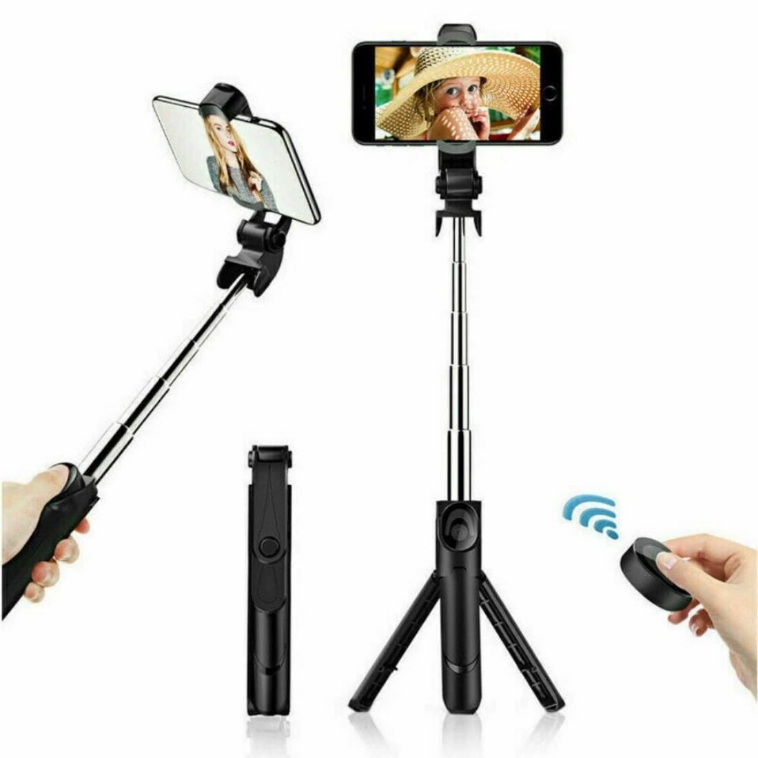 BLUETOOTH SELFIE TRIPOD TELESCOPIC MONOPOD WITH REMOTE - EXTENDABLE PHONE HOLDER STAND view 3
