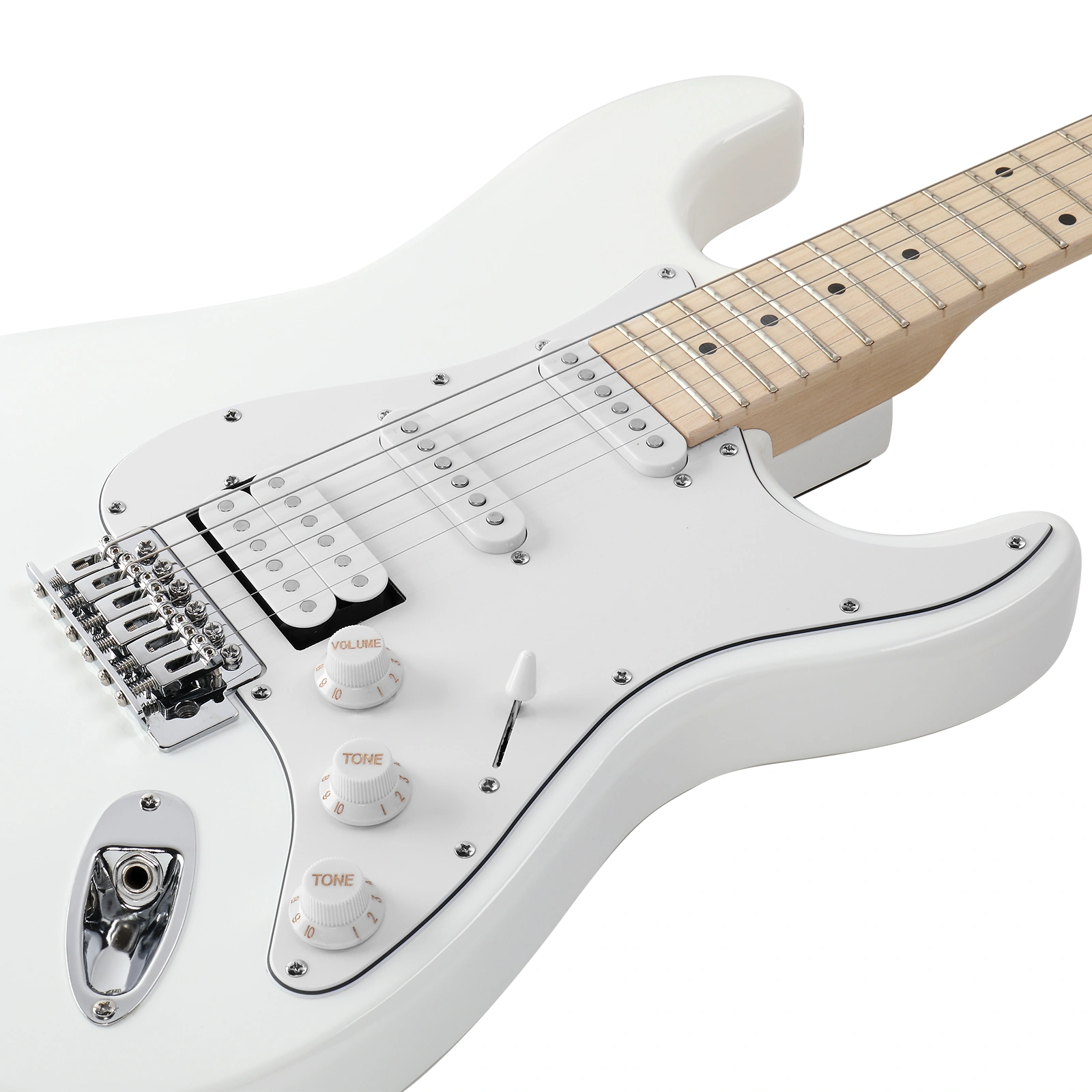GST Stylish H-S-S Pickup Electric Guitar Kit with 20W AMP Bag Guitar Strap White view 14