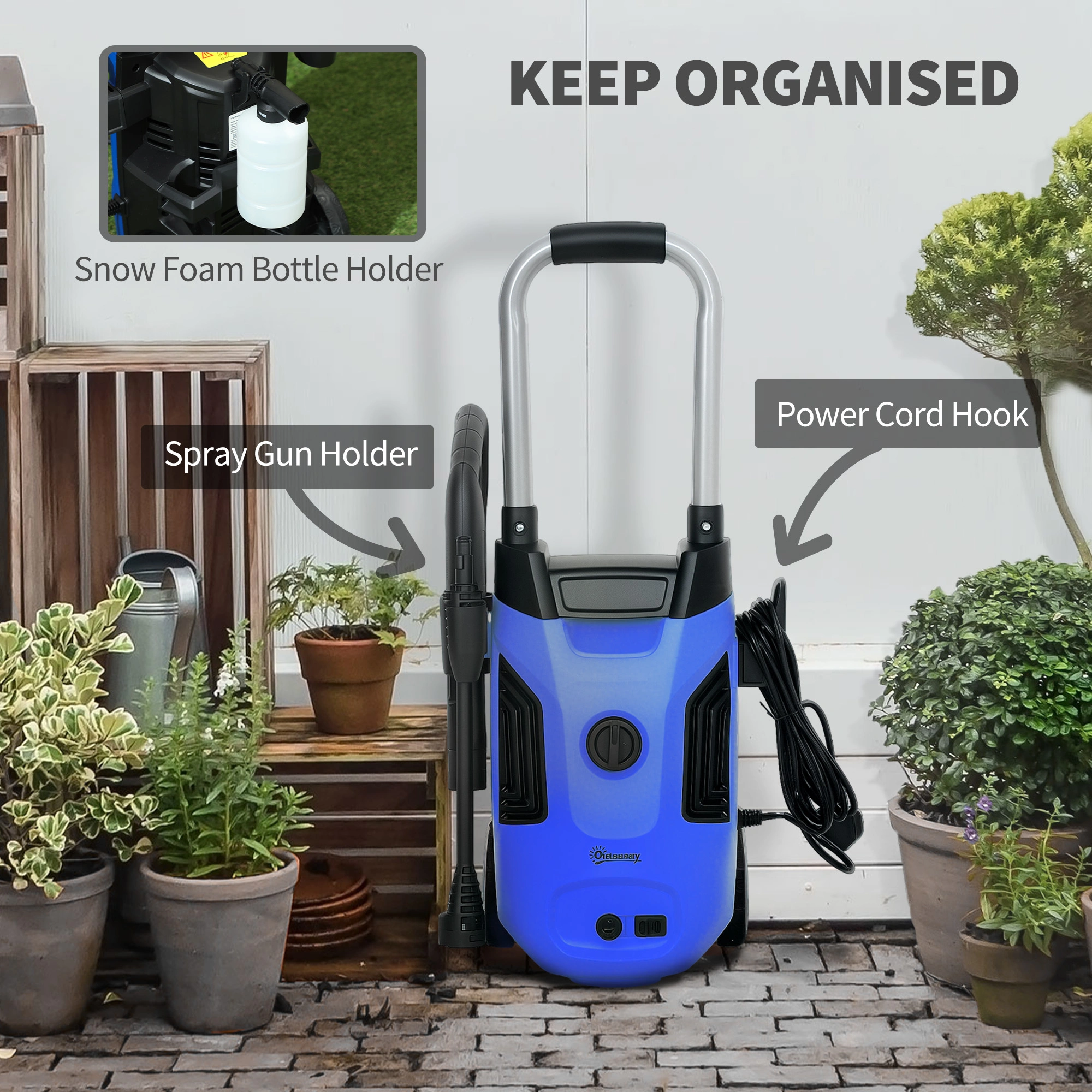 High Pressure Washer 2000 PSI Electric Power Washer 1.4 GPM with Gun & Nozzles view 2