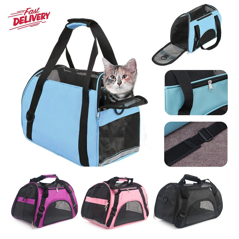 AVC Large Pet Carrier Bag, Portable Soft Fabric Foldable Dog Cat Puppy Travel Bag - Purple view 3