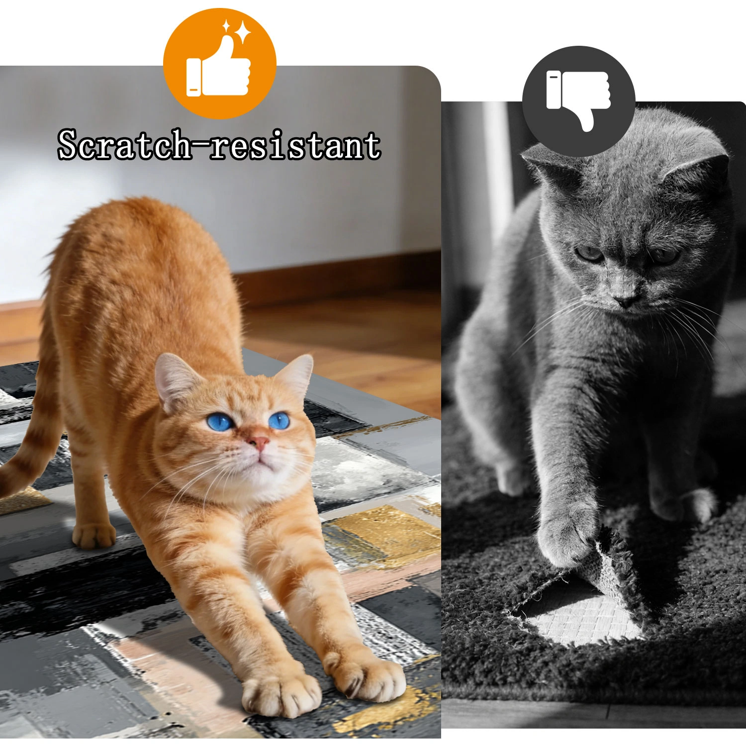 Three-piece kitchen rug set, non-slip and washable, abstract pattern kitchen hallway rug, soft and comfortable, suitable for sinks, floors, entrances, hallways and bathrooms. view 8