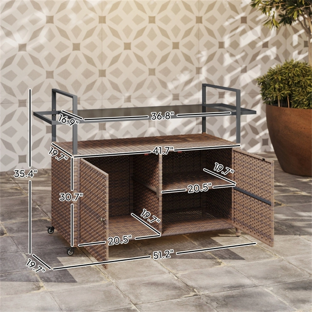 Outdoor Bar Table Metal High-Top Bar Height Table for Patio Garden Cafe Restaurant view 3