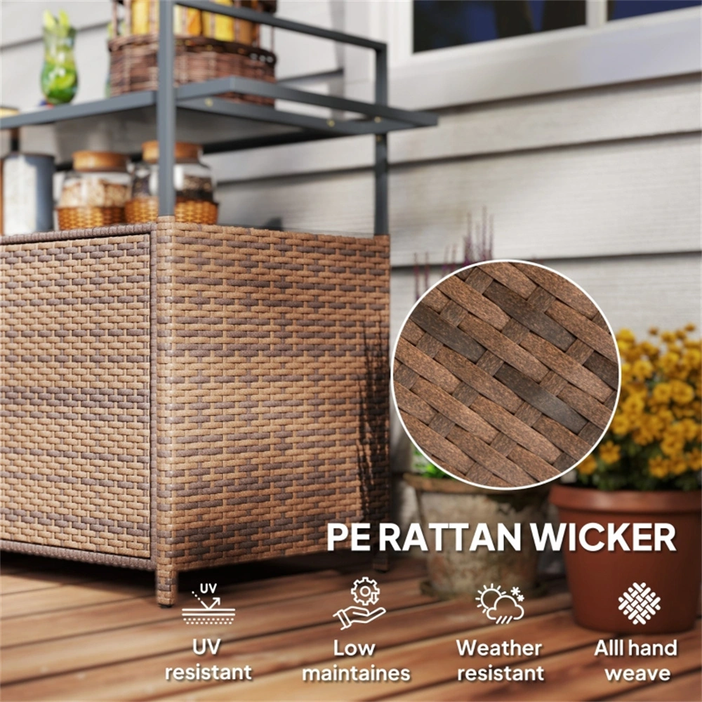 Outdoor Bar Table Metal High-Top Bar Height Table for Patio Garden Cafe Restaurant view 5