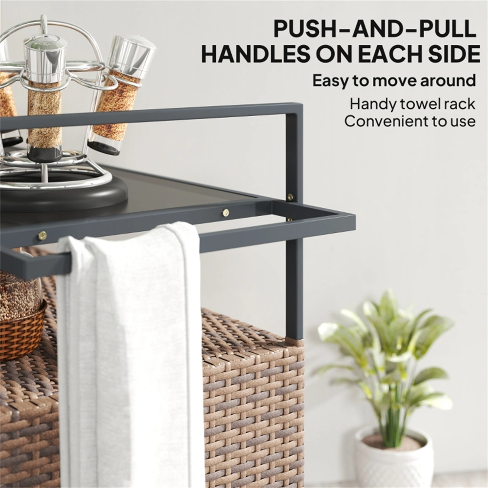 Outdoor Bar Table Metal High-Top Bar Height Table for Patio Garden Cafe Restaurant view 7