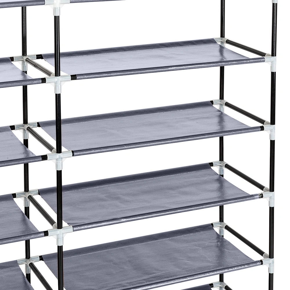 7 Tiers Portable Shoe Rack Closet Fabric Cover Shoe Storage Organizer Cabinet Gray view 16