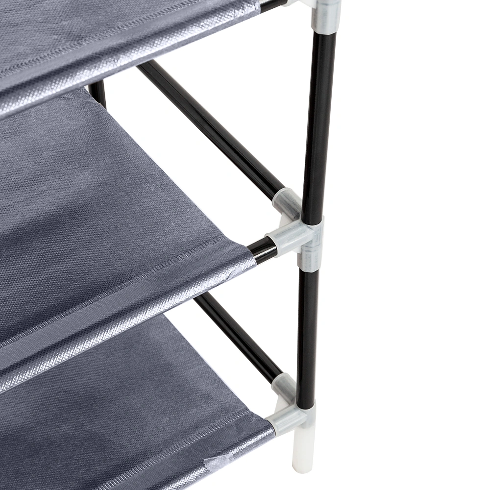 7 Tiers Portable Shoe Rack Closet Fabric Cover Shoe Storage Organizer Cabinet Gray view 8