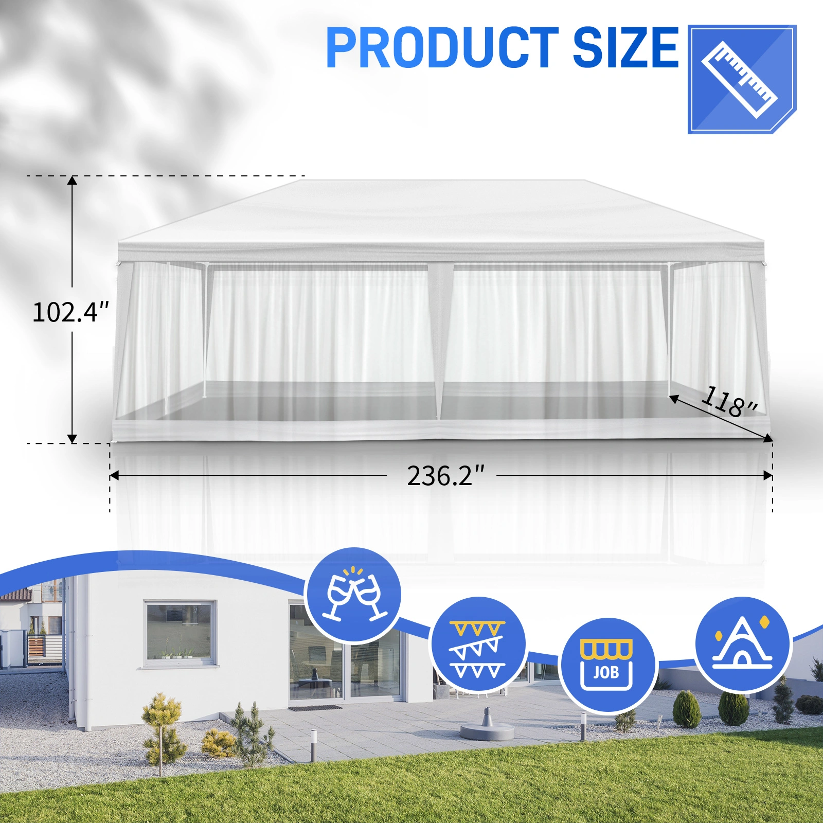 10X20FT Mesh Party Tent view 8
