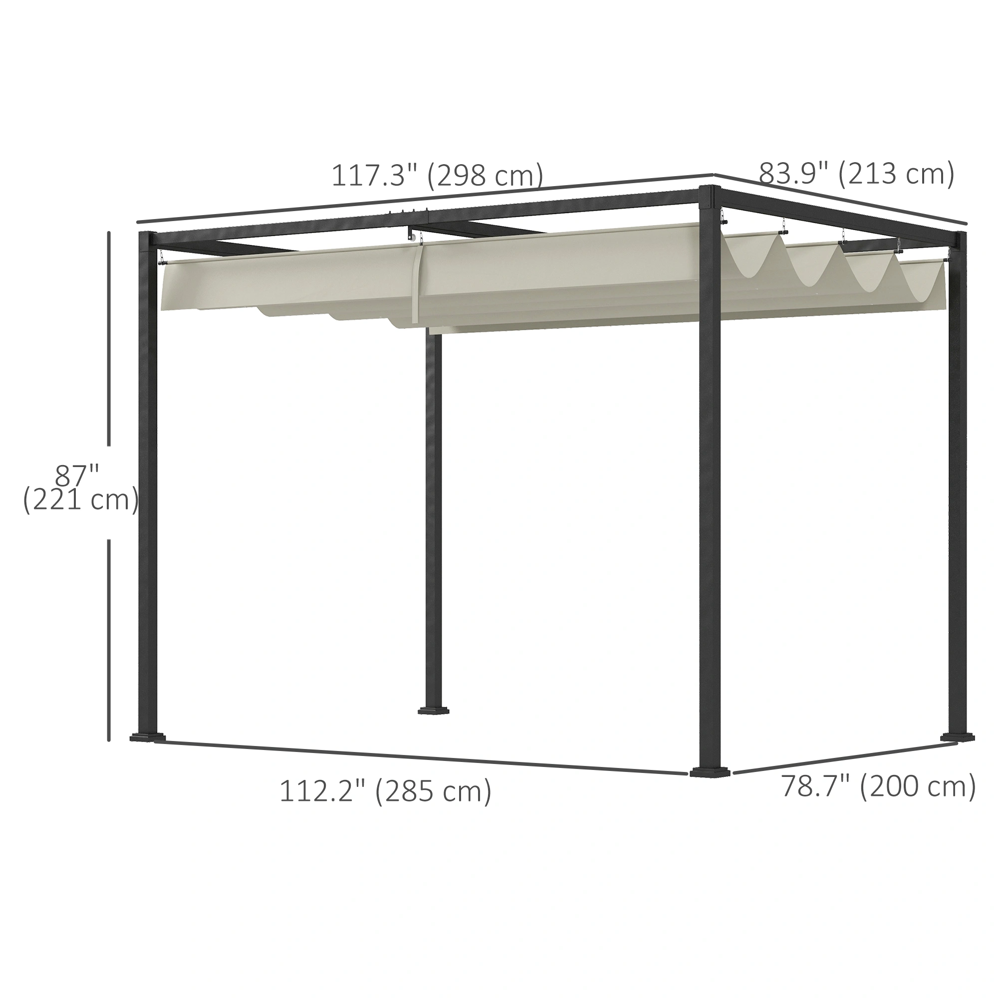 Soft Top 10x10 ft Patio Gazebo Pop Up Canopy with Carry Bag, Waterproof Steel Frame, Easy Assembly Outdoor Garden Shelter, Gray view 3