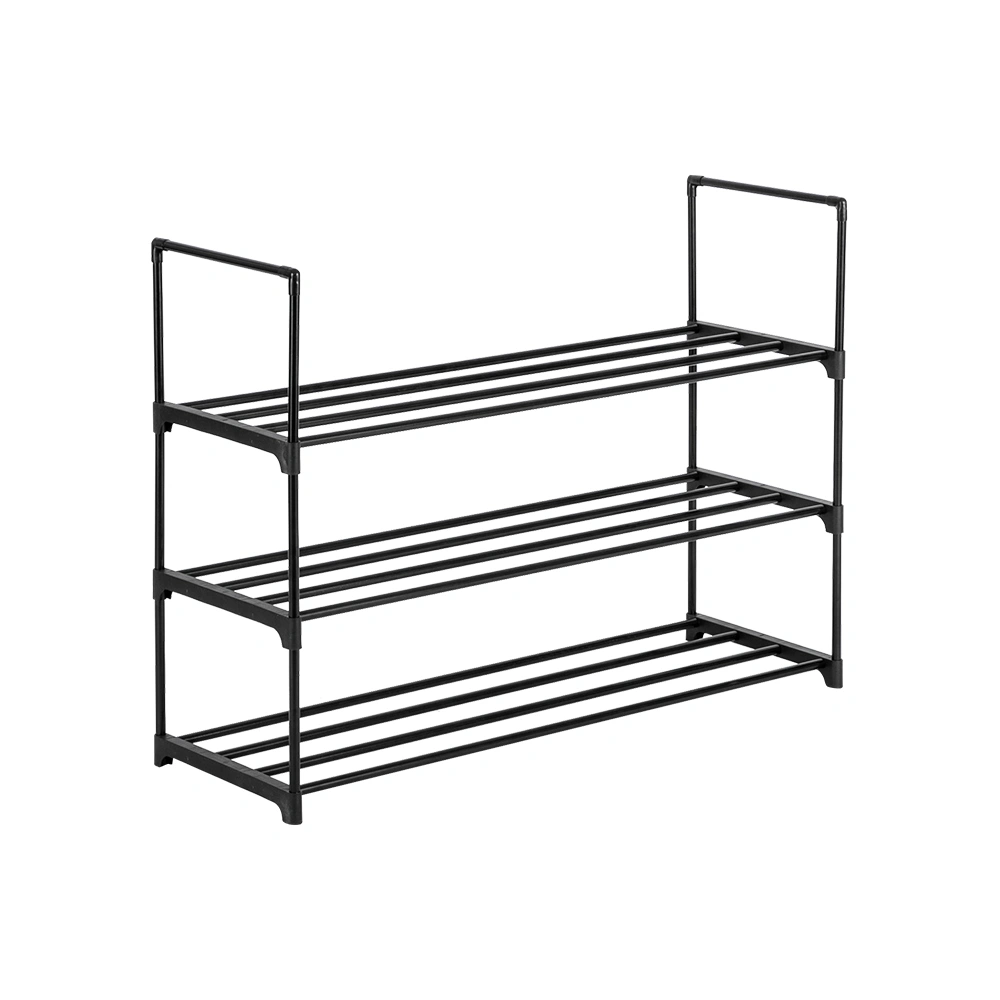 3-Tier Shoe Rack Tower - Black Storage Organizer Shelf for Bedroom, Entryway, Hallway & Closet