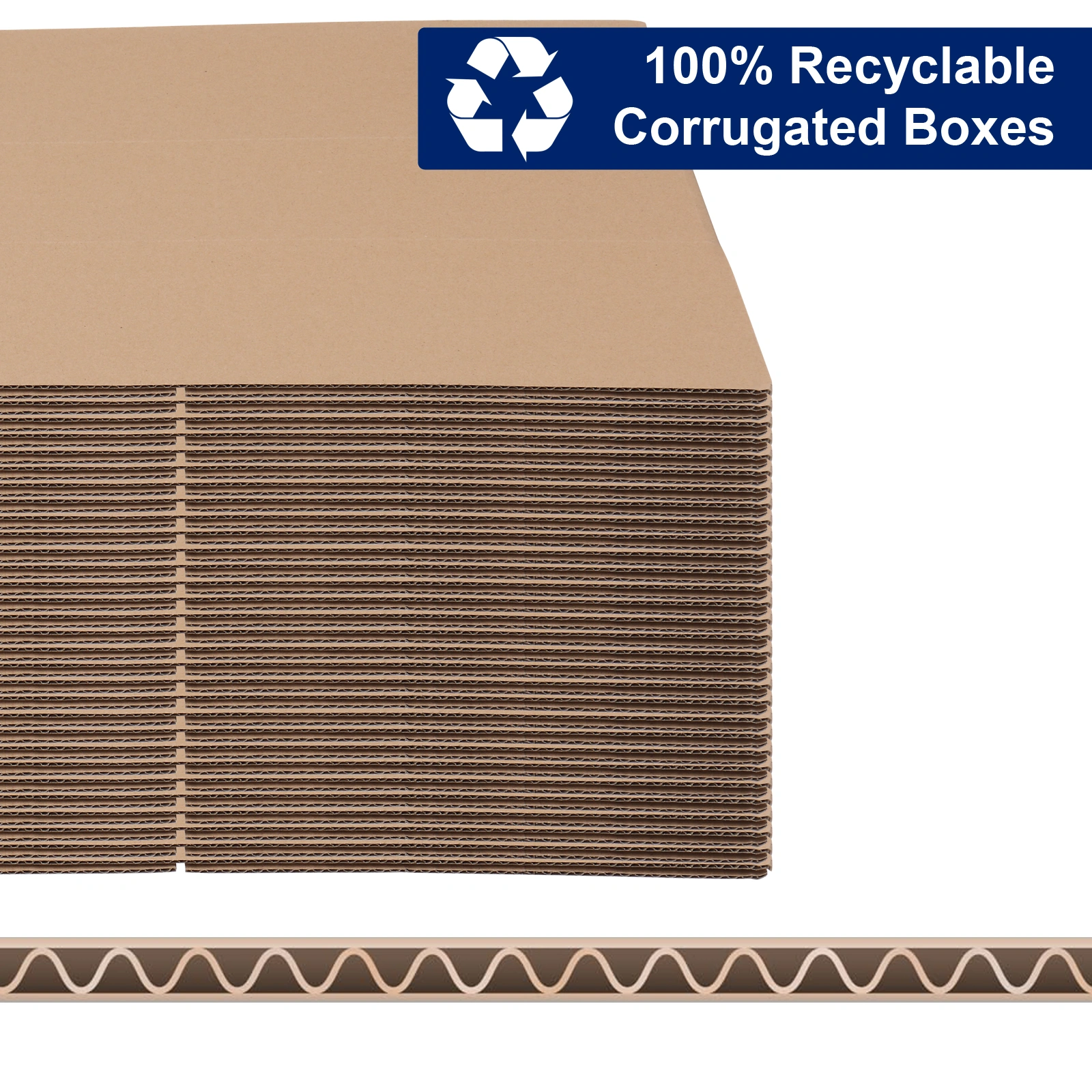 50pcs 14 "x 10" x 4 "(35.6cm x 25.4cm x 10.2cm) thick 3mm corrugated cardboard box in kraft paper color view 3