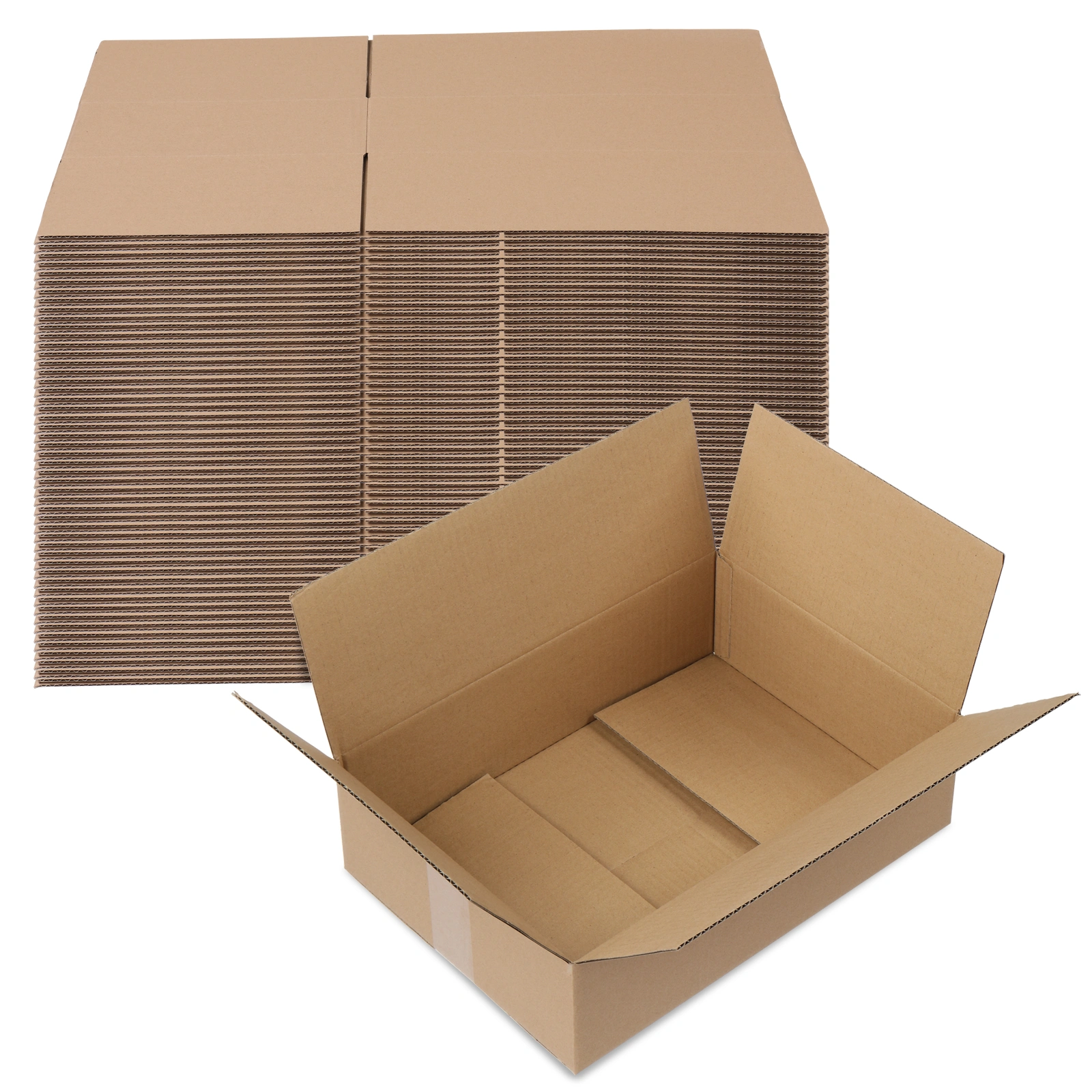 50pcs 14 "x 10" x 4 "(35.6cm x 25.4cm x 10.2cm) thick 3mm corrugated cardboard box in kraft paper color view 7