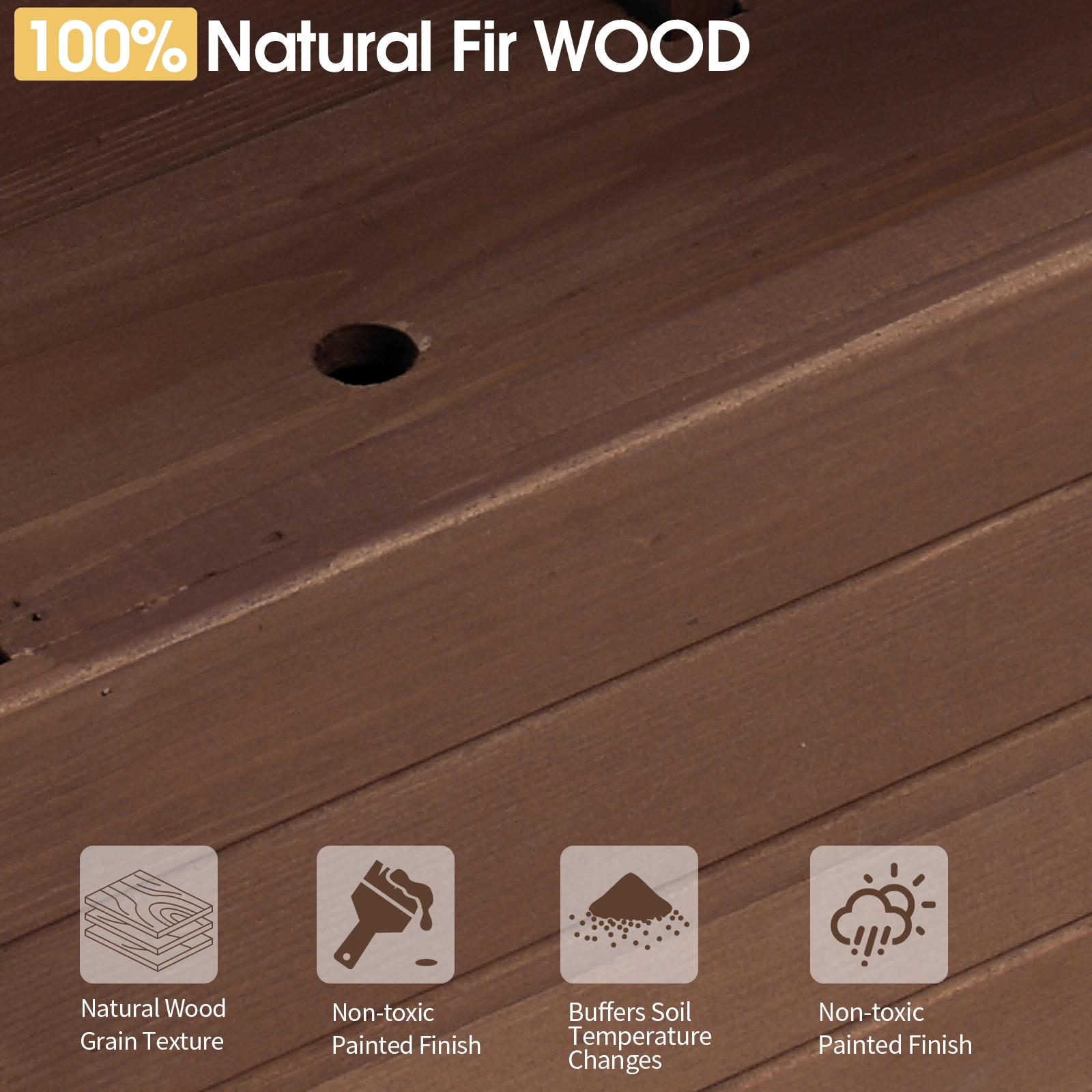 43.5*17.5*44.5 In Fir With Arched Lattice Raised Garden Bed Wooden Planting Frame Carbonized view 11