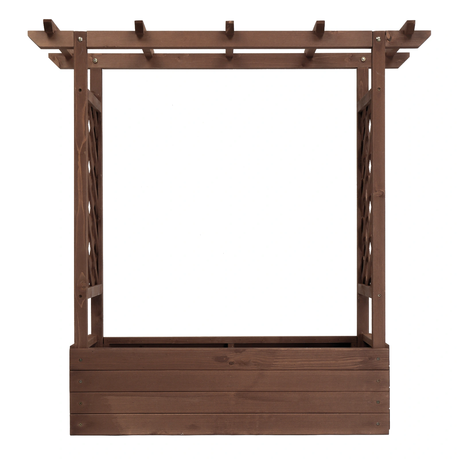 43.5*17.5*44.5 In Fir With Arched Lattice Raised Garden Bed Wooden Planting Frame Carbonized view 9