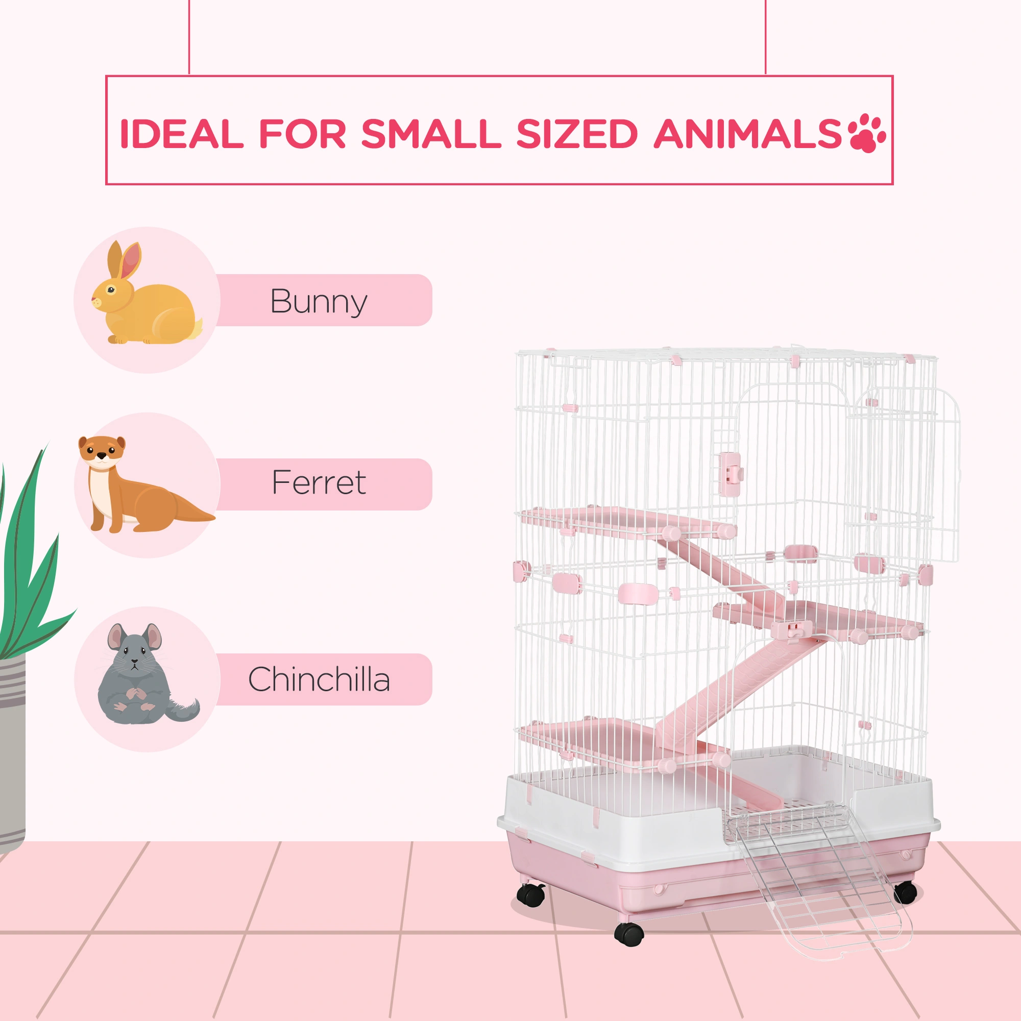 Small Animal Playpen Cage, Indoor Outdoor Pet Exercise Pen for Rabbits, Guinea Pigs, Hamsters & Other Small Pets view 2