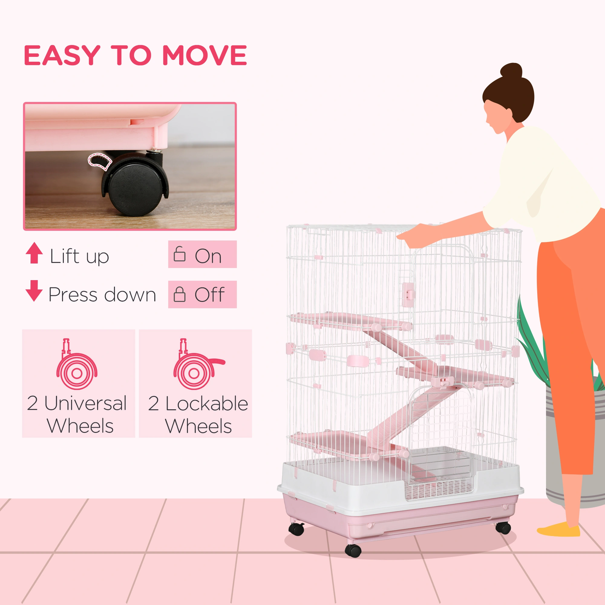Small Animal Playpen Cage, Indoor Outdoor Pet Exercise Pen for Rabbits, Guinea Pigs, Hamsters & Other Small Pets view 3