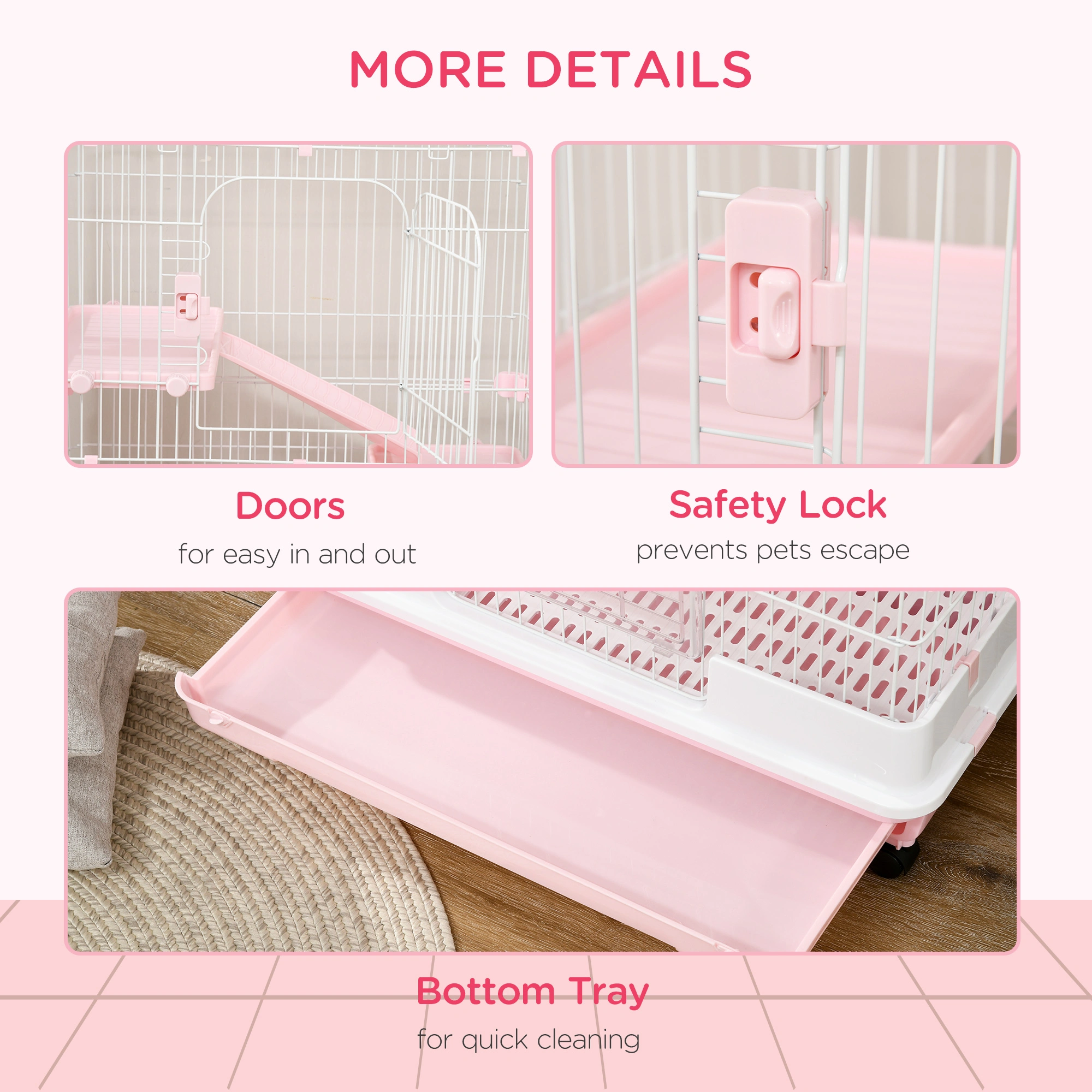 Small Animal Playpen Cage, Indoor Outdoor Pet Exercise Pen for Rabbits, Guinea Pigs, Hamsters & Other Small Pets view 7