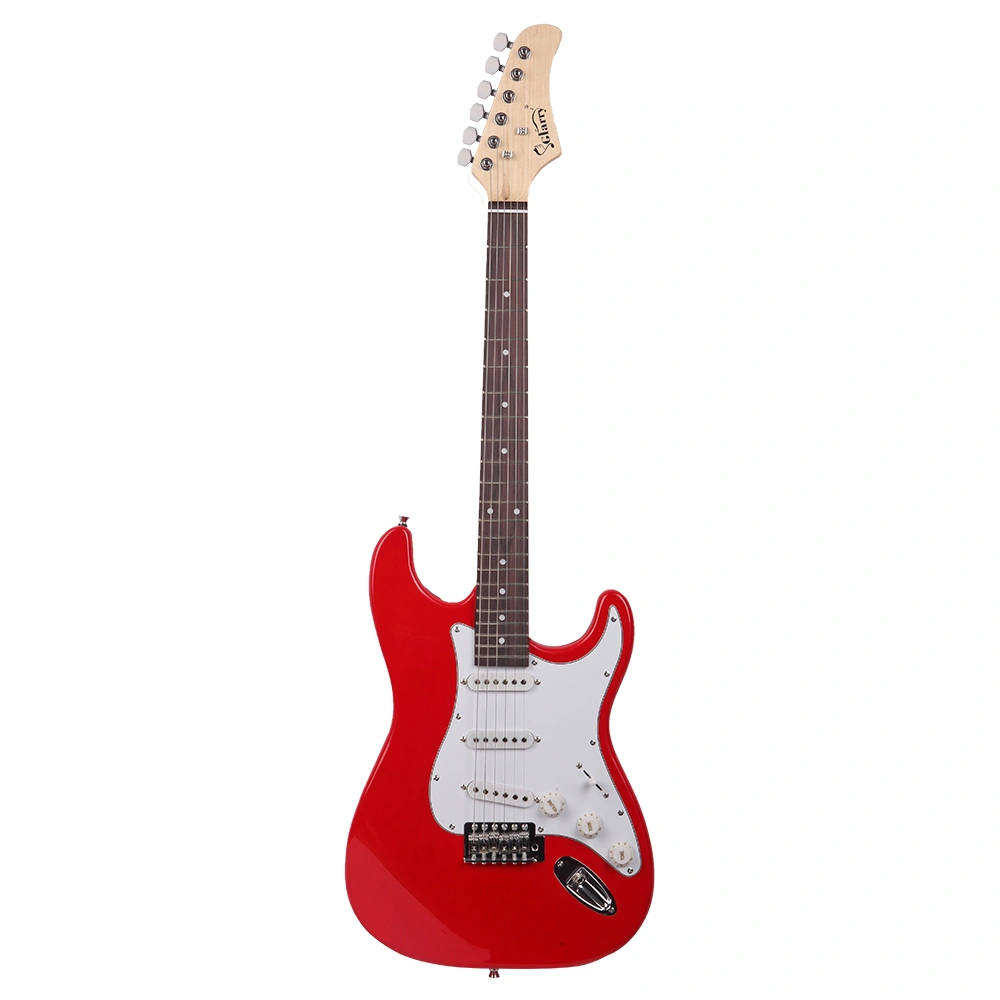 GST Red Electric Guitar Package - Rosewood Fingerboard, Gig Bag, Strap, Picks, Whammy Bar, Cable, Wrench Tool
