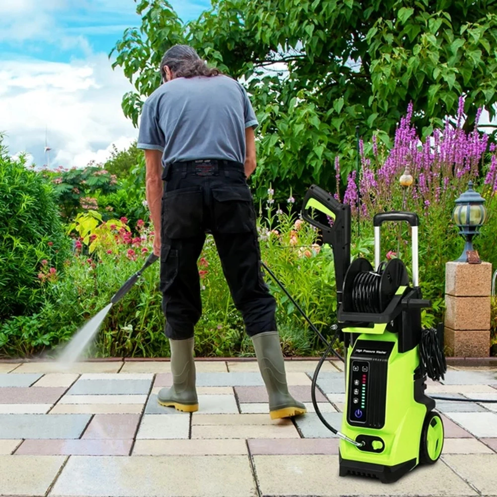1800W 3800PSI Electric Pressure Washer 110V 10.2A High Power Cleaner Green view 6