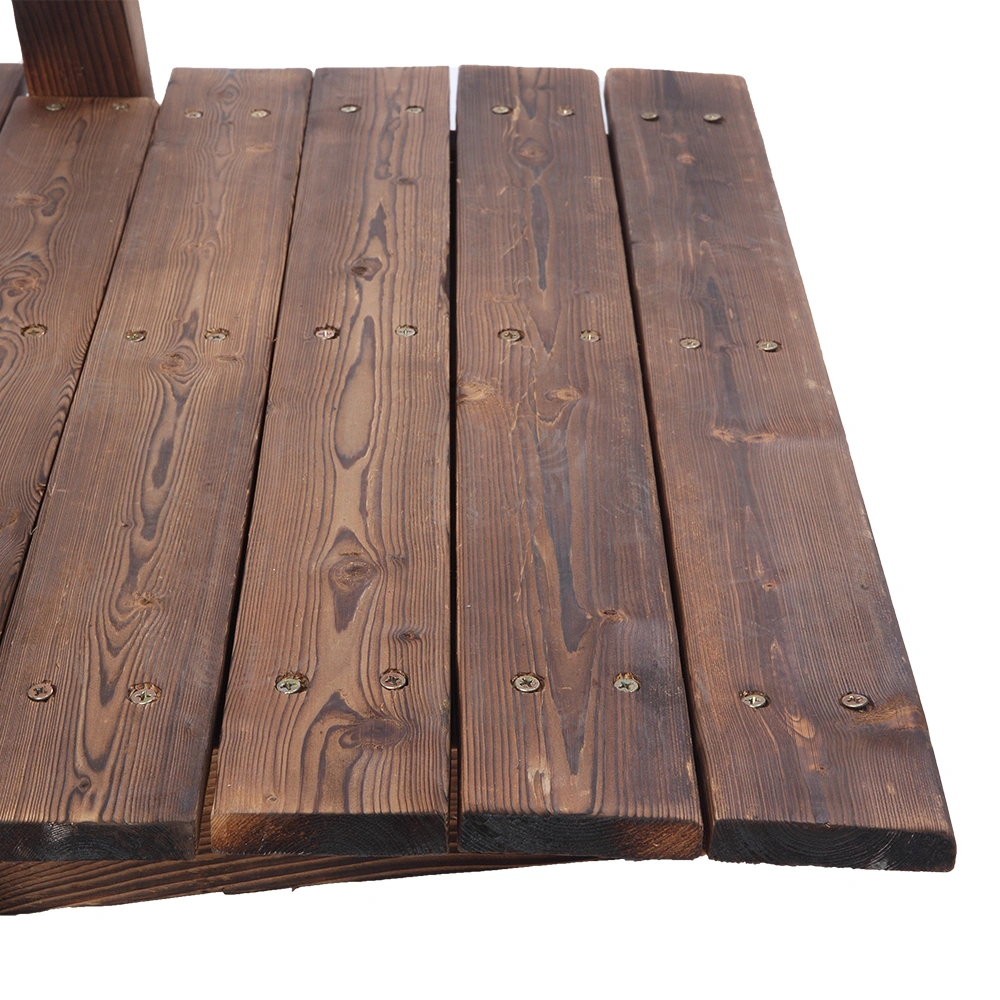 Arch Bridge Small Wooden Bridge Courtyard Outdoor Anticorrosive Wood Landscape Bridge Carbonization Color view 13