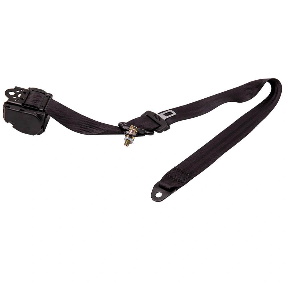 2Pcs 3 Point Retractable Seat Belts fits for Jeep Wrangler CJ YJ 1982-1995 Black view 2