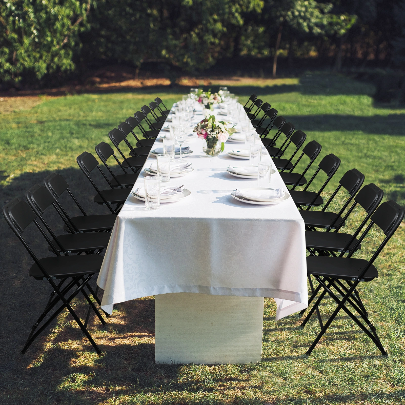 10pcs Injection Molding Classic Garden Plastic Folding Chair Black view 15