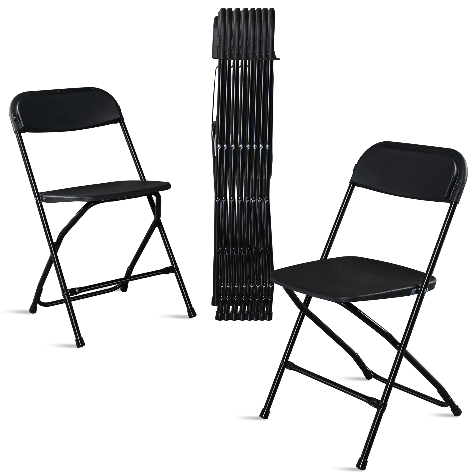 10pcs Injection Molding Classic Garden Plastic Folding Chair Black view 17