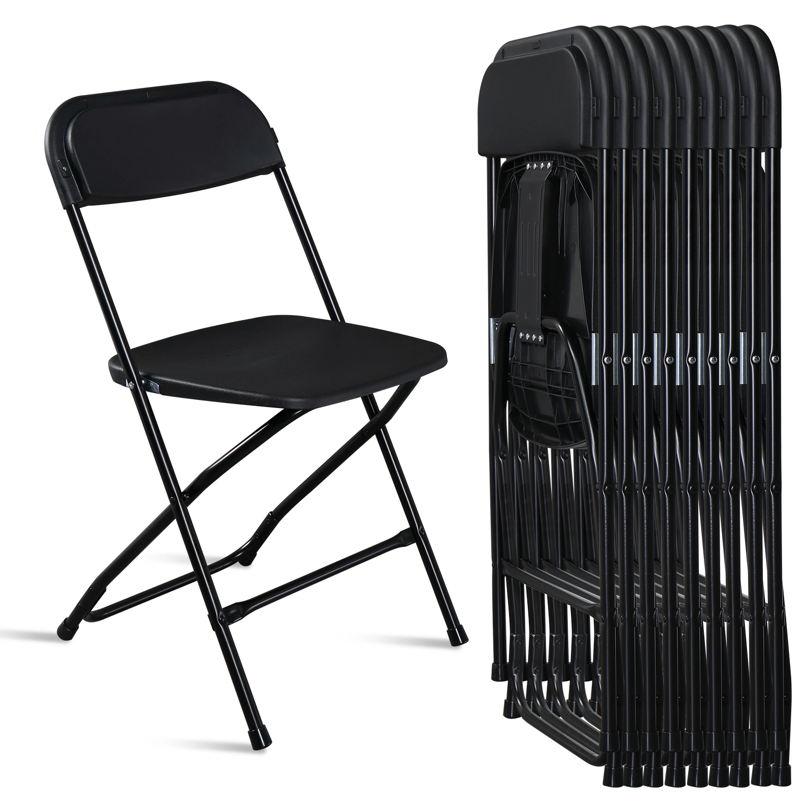 10pcs Injection Molding Classic Garden Plastic Folding Chair Black view 18