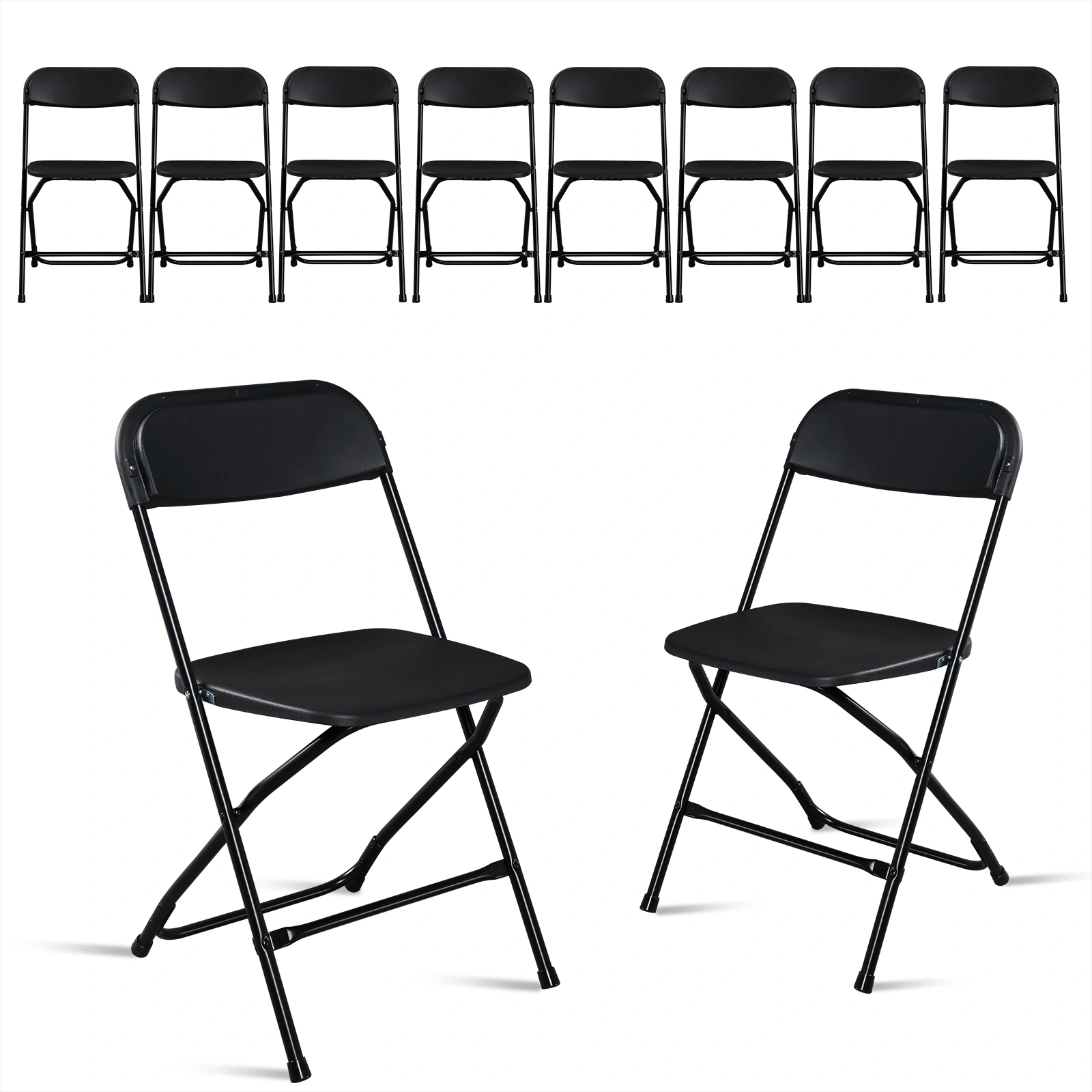 10pcs Injection Molding Classic Garden Plastic Folding Chair Black view 19