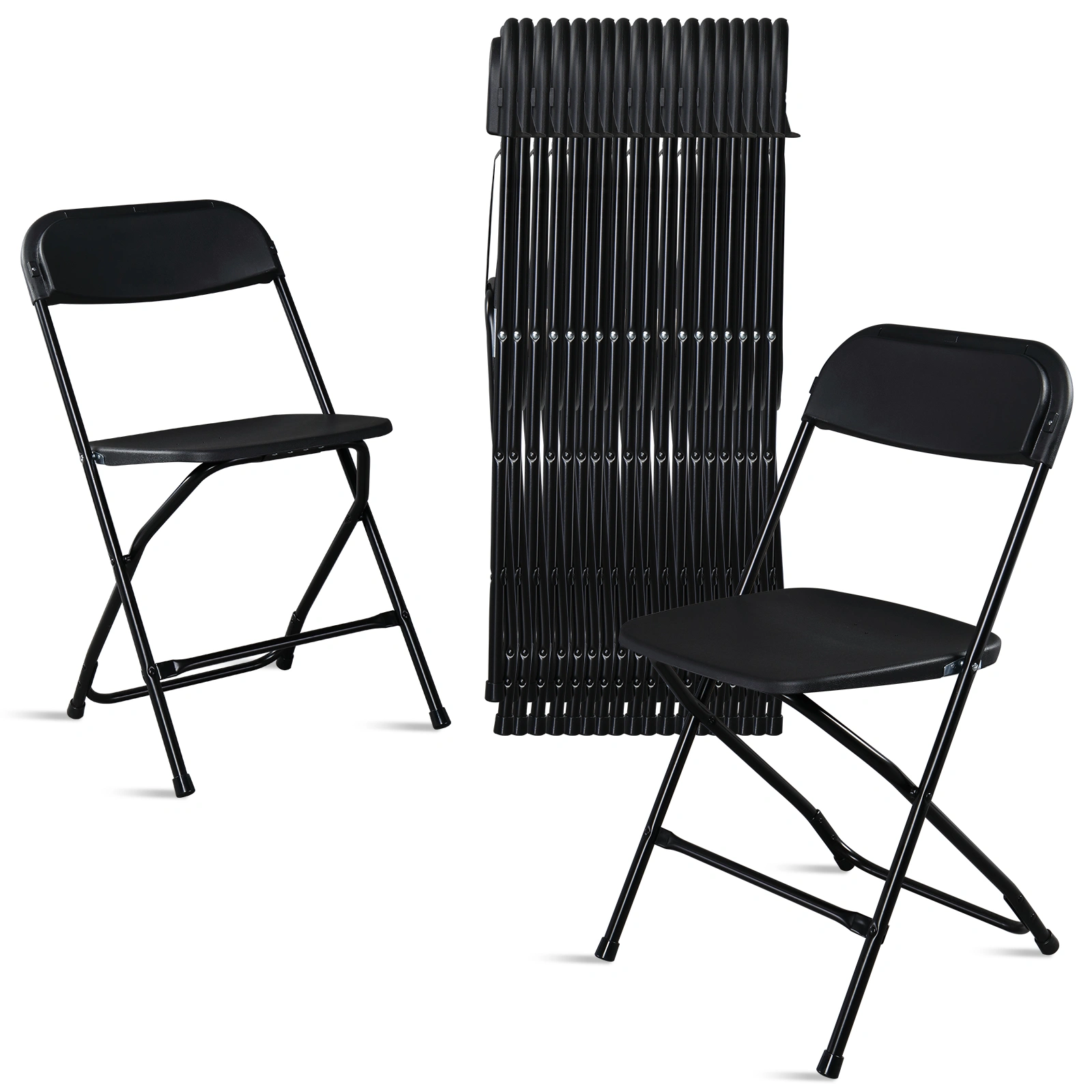 10pcs Injection Molding Classic Garden Plastic Folding Chair Black view 21