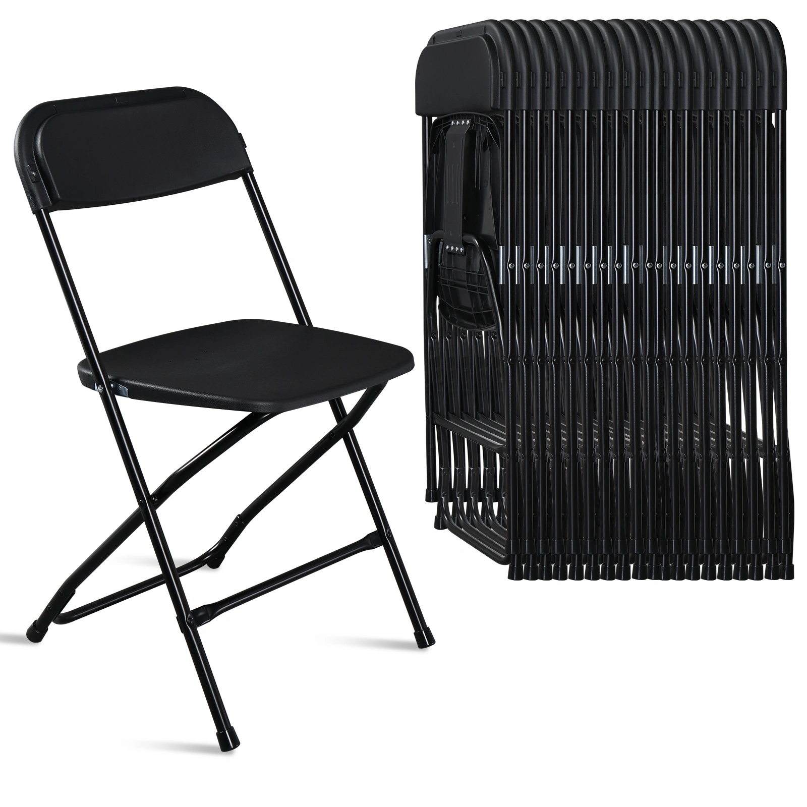 10pcs Injection Molding Classic Garden Plastic Folding Chair Black view 22