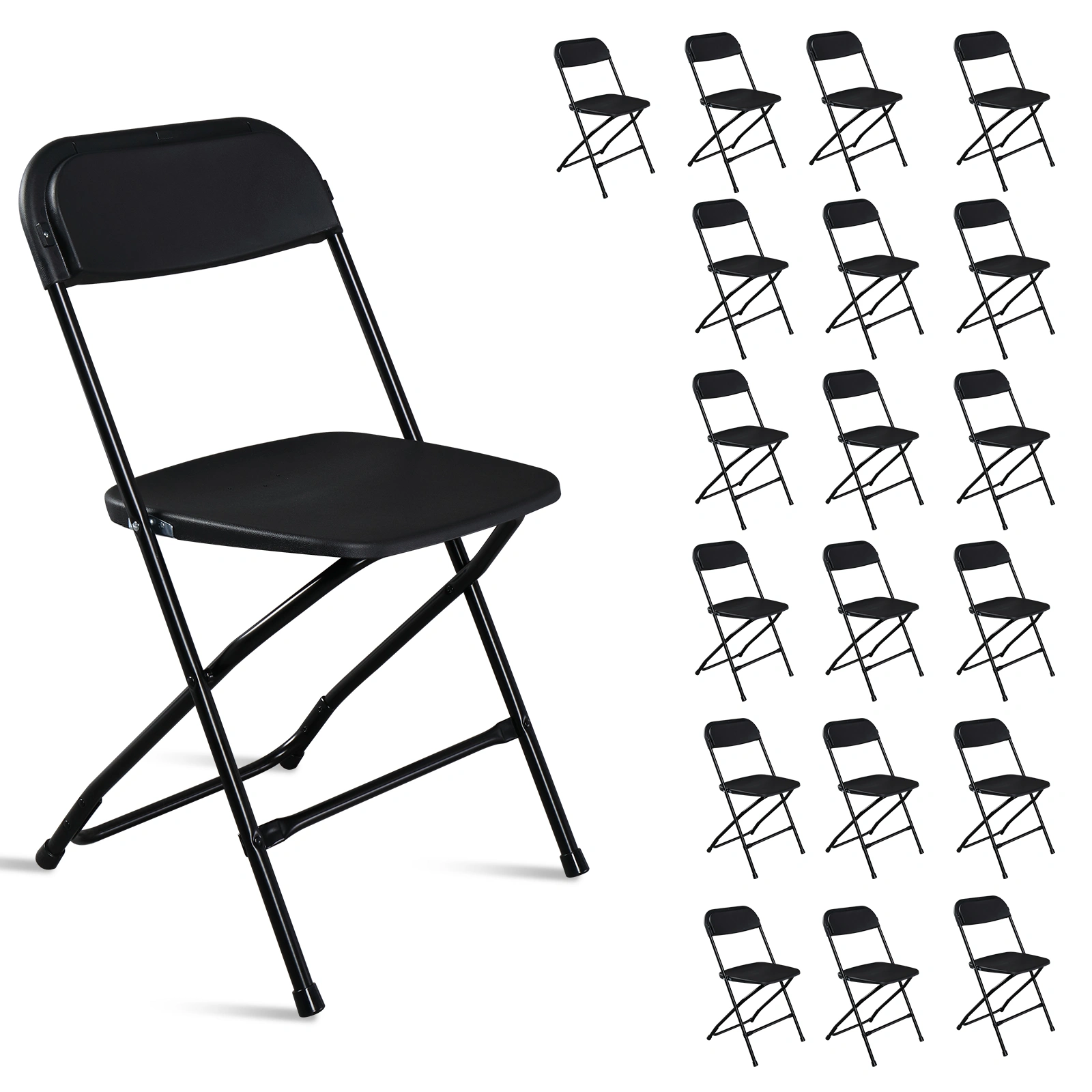 10pcs Injection Molding Classic Garden Plastic Folding Chair Black view 23