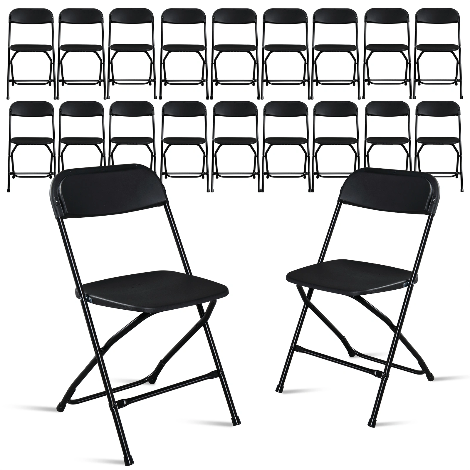 10pcs Injection Molding Classic Garden Plastic Folding Chair Black view 24
