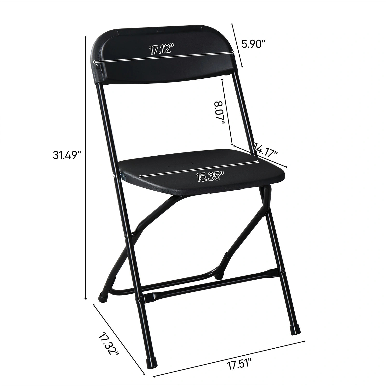 10pcs Injection Molding Classic Garden Plastic Folding Chair Black view 25
