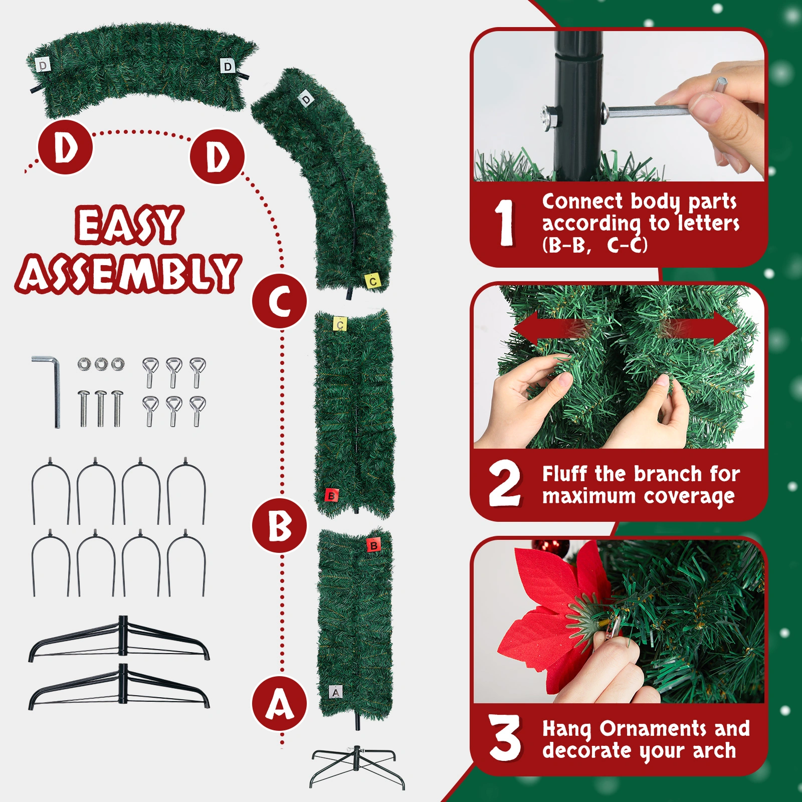 240*40*265cm PVC Christmas Arch view 5