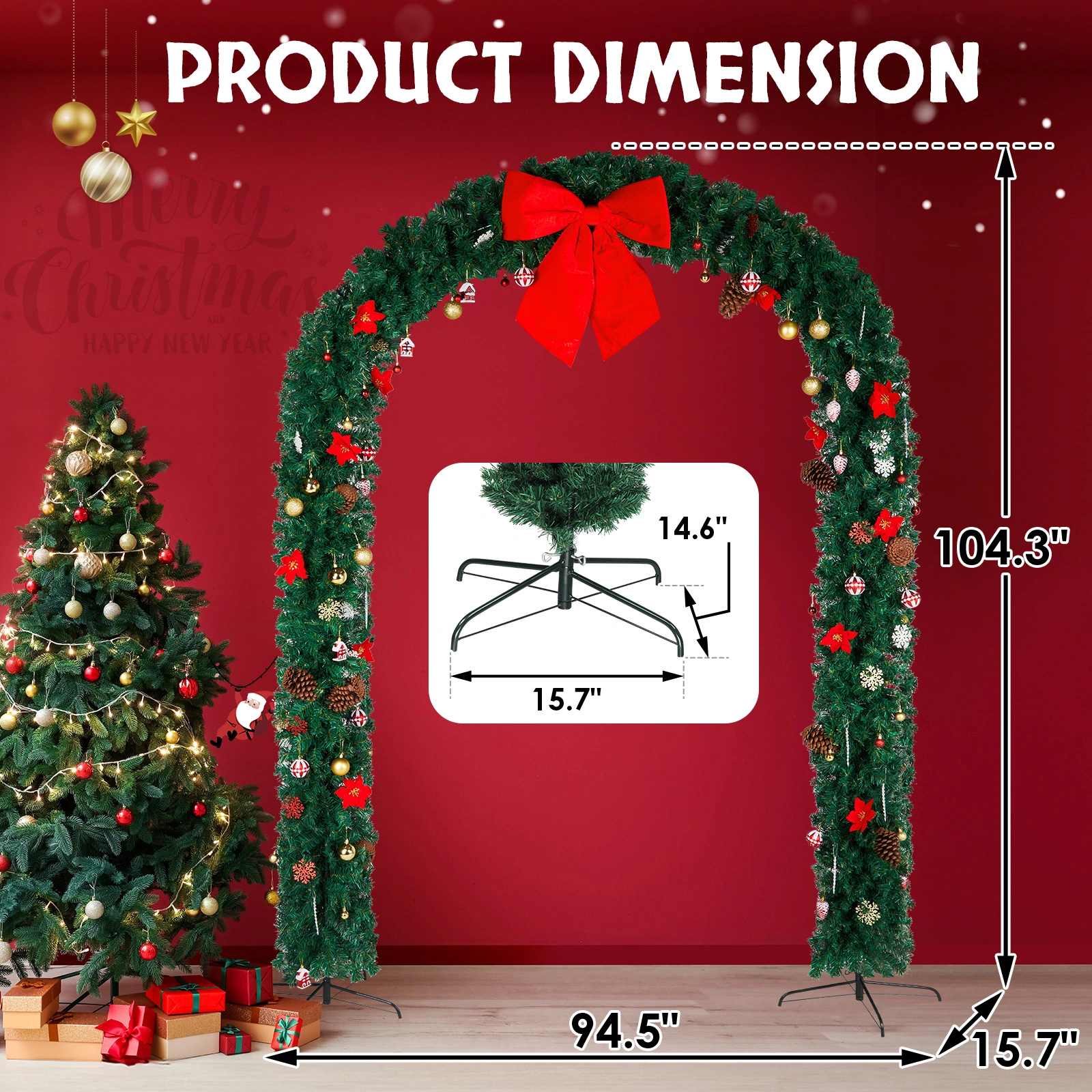 240*40*265cm PVC Christmas Arch view 7