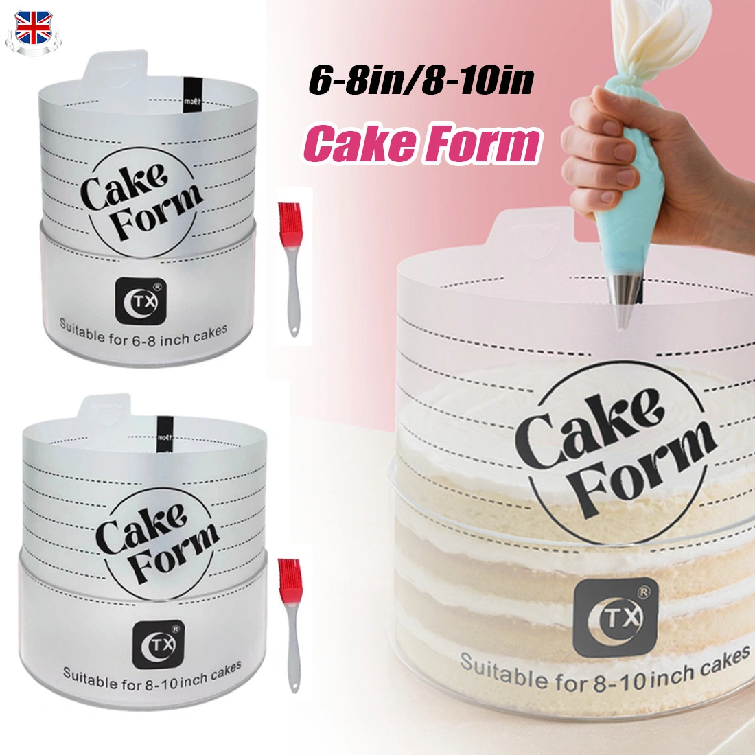 2Pcs Round Acrylic Adjustable Cake Ring Mold, Clear Mousse Cake Pan for Bakery view 2