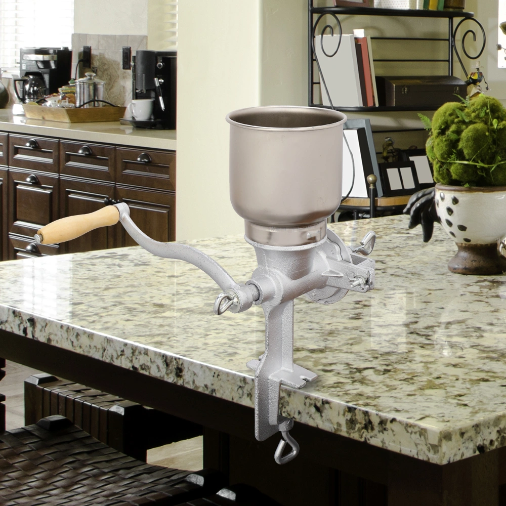 500# Home Use Hand Cranking Operation Grain Grinder Silver view 36