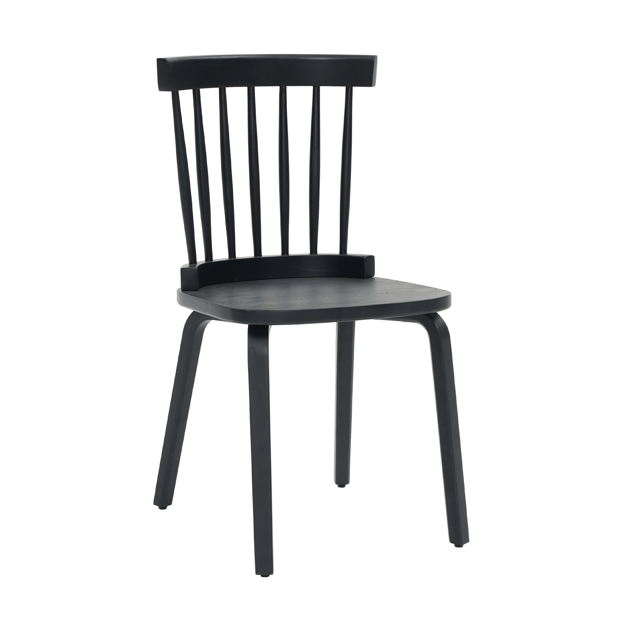 Windsor Dining Chairs Set of 2,Wood Farmhouse Spindle Back, Widen Seat, Mid-Century Modern French Country Style, for Living Room Restaurant, Black view 3