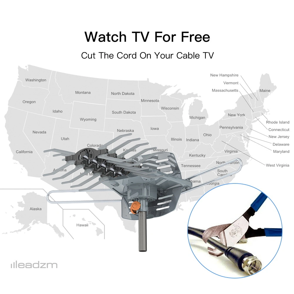 TA-102Y 360-Degree Rotation UV Dual Bands 28-36dB Outdoor Antenna Dovetail Guide without Stand view 14