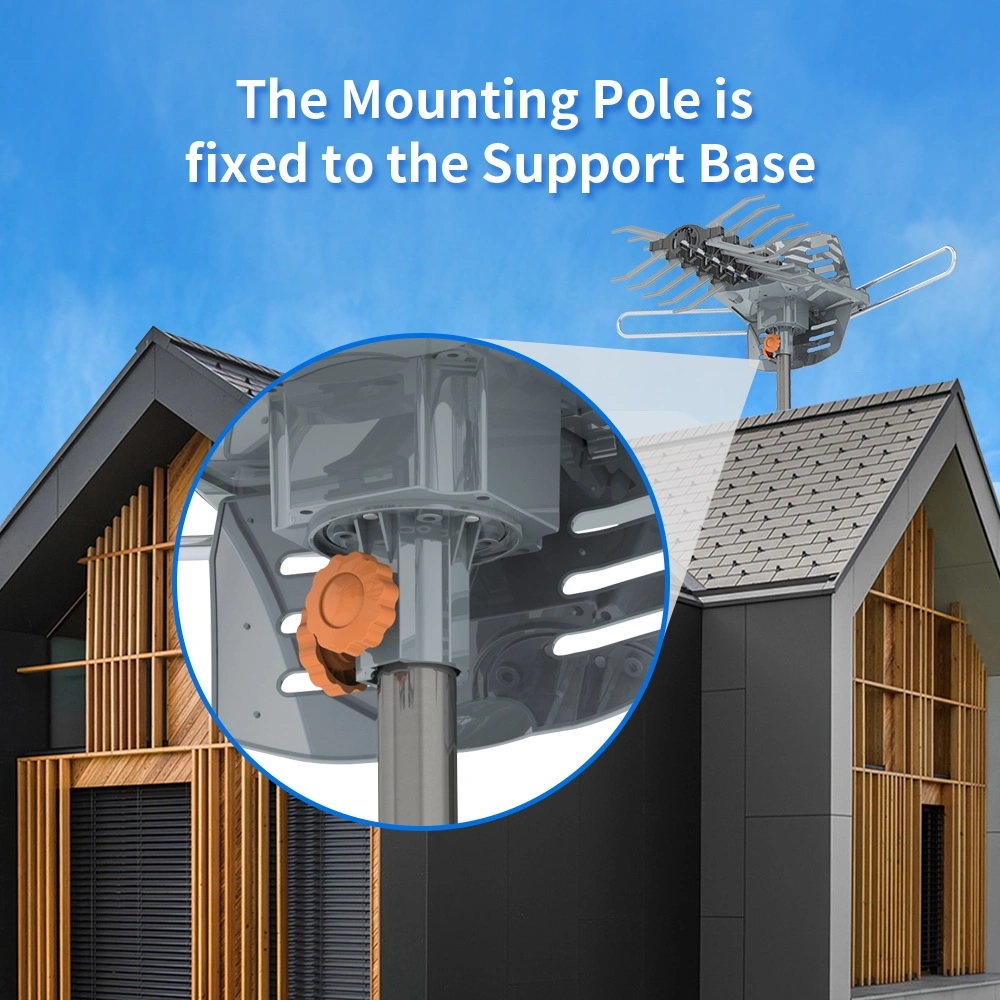 TA-102Y 360-Degree Rotation UV Dual Bands 28-36dB Outdoor Antenna Dovetail Guide without Stand view 20