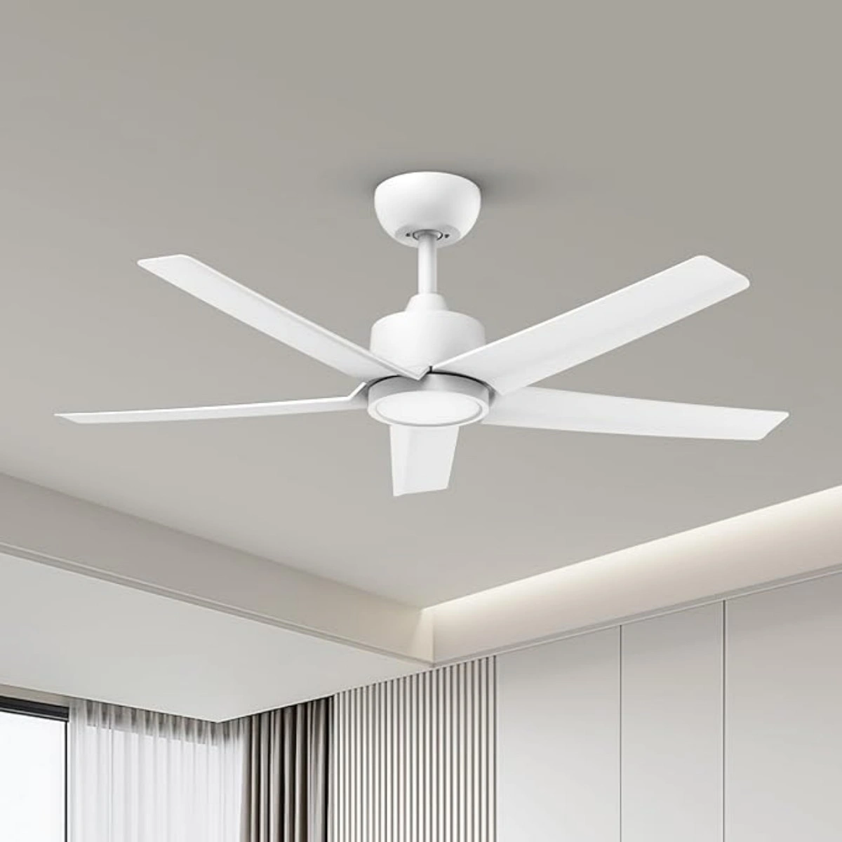 44 inch Ceiling Fans with Lights, Large Air Volume Ceiling Fans with Reversible Quiet DC Motor and Remote, 5D-W5[Unable ship on weekends, TK/TEMU only for pickup, only TX10643 warehouse supports GOFO] view 2