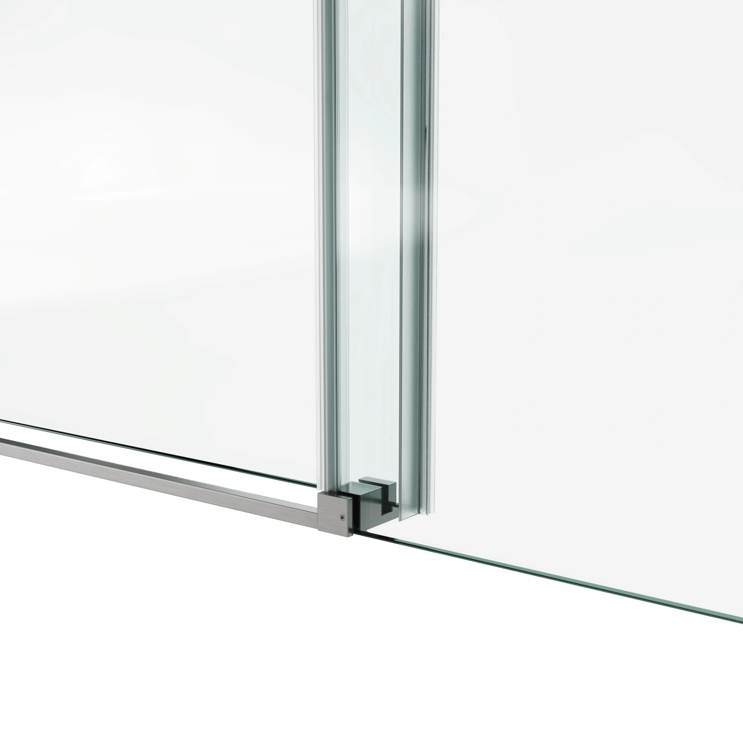 60"x76" Framed Sliding Shower Door with Fixed Panel, 3/8" (10mm) SGCC Tempered Clear Glass, Square Tube Stainless Steel Hardware, Bypass Style view 6