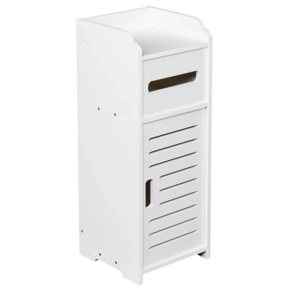 White Free Standing Floor Cabinet with Drawer & Shelf Cupboard Storage for Bathroom Bedroom view 3