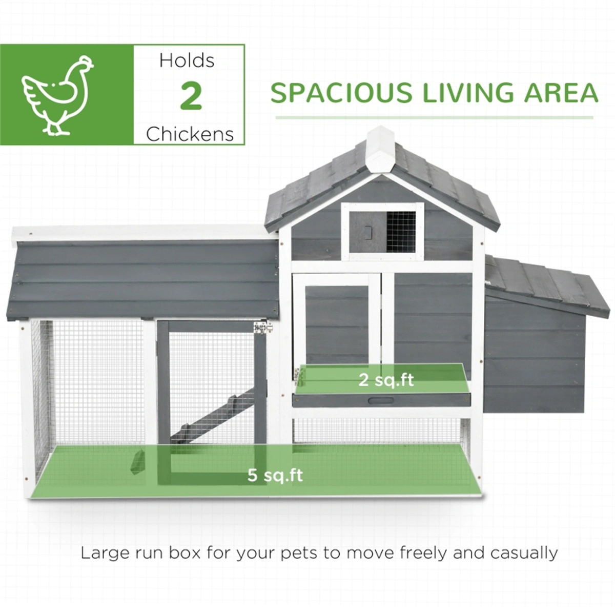 Wooden Chicken Coop - Sturdy Outdoor Poultry Enclosure with Run, Weather-Resistant Farm view 6