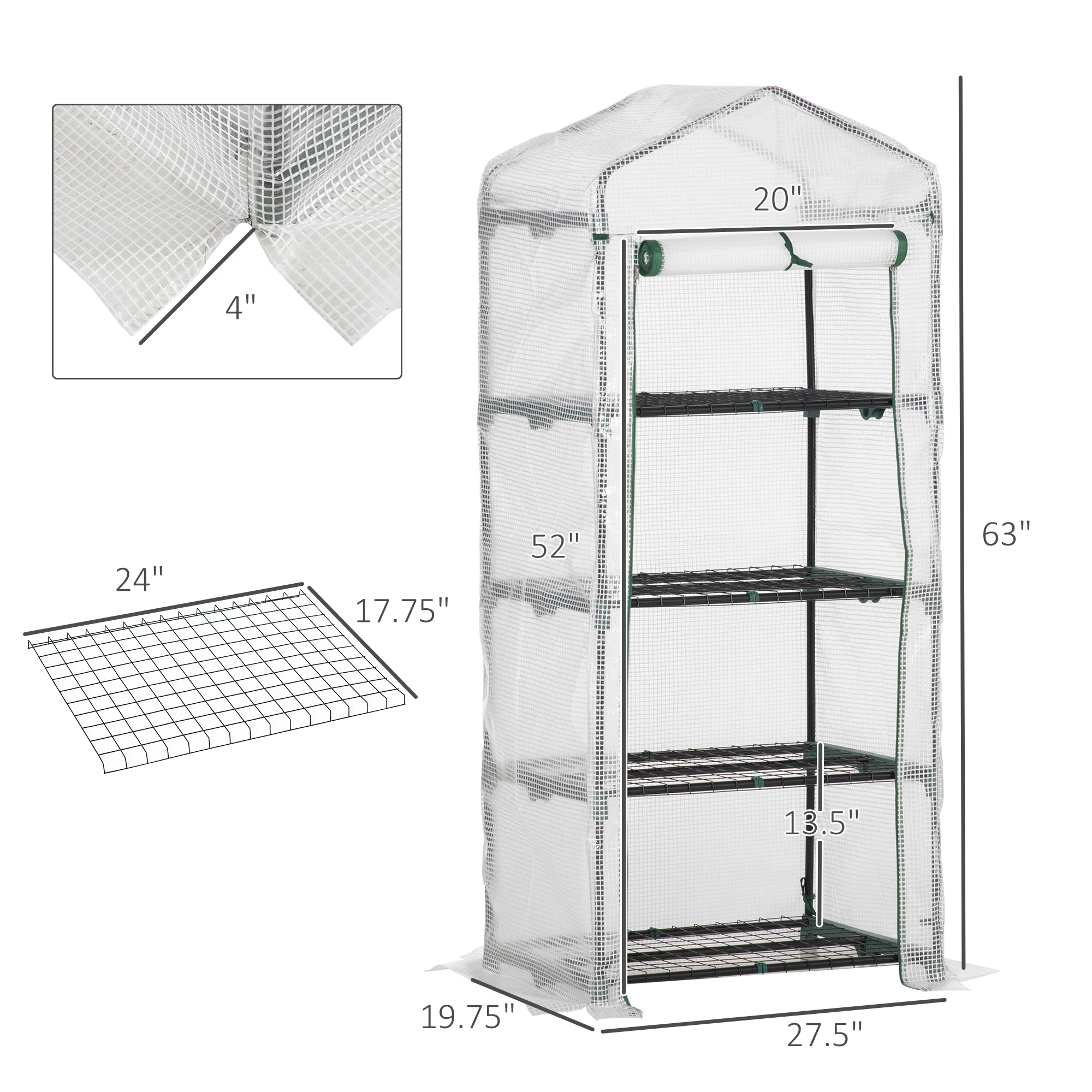 Mini Greenhouse Plant Propagator Dome with Thermometer - Portable Cloche Cover for Seed Starting, Gardening & Plant Protection view 3