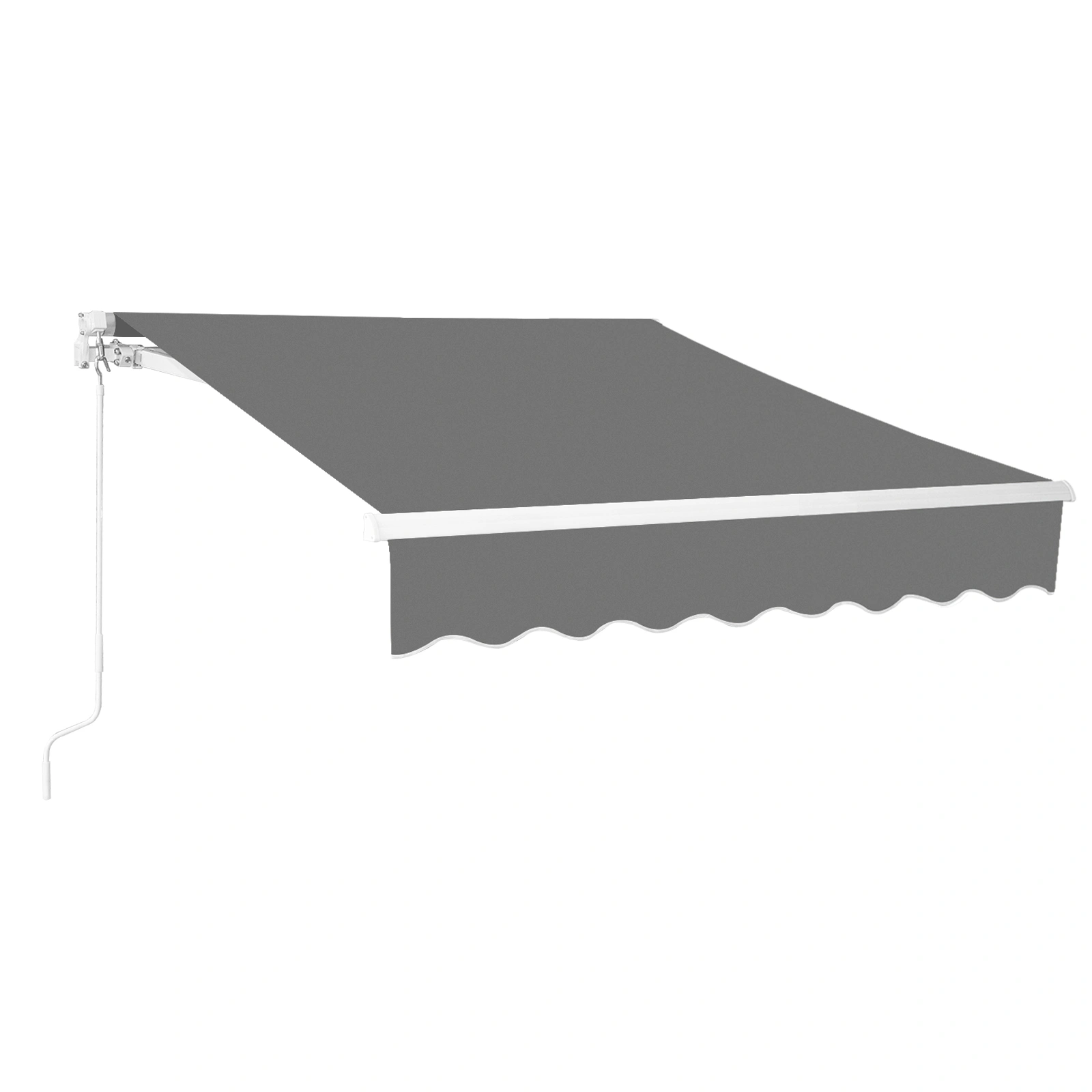 78"D x 102"W x 59"H Retractable Awning for Patio, Outdoor Curtain Side Zip Window Canopy, Grey
